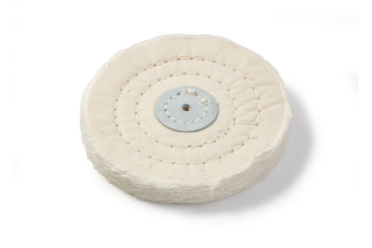 05 048 100 Spazzola di cotone "BUFF" bianca extra fine Ø 100x35 con due cuciture