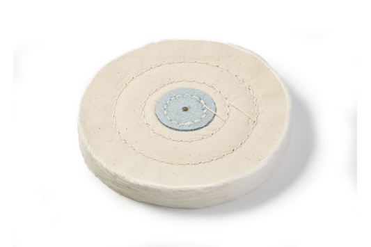 05 049 125 Spazzola di cotone "BUFF" bianca extra fine Ø 125x35