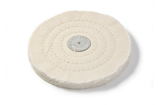 05 050 150 Spazzola di cotone "BUFF" bianca extra fine Ø 150x35