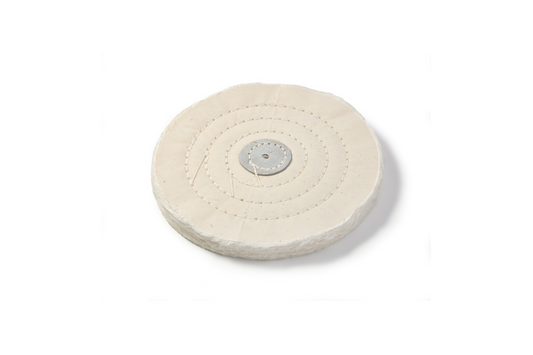 05 050 150 Spazzola di cotone "BUFF" bianca extra fine Ø 150x35