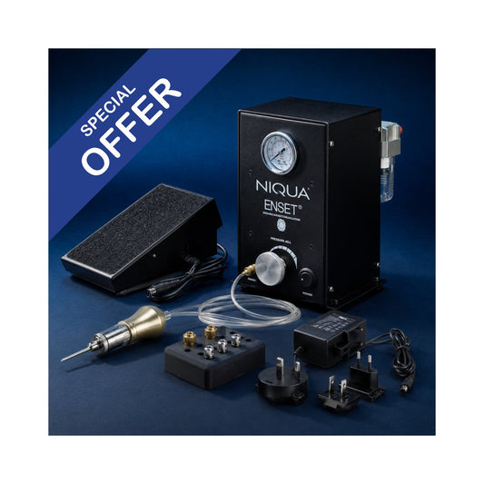NIQUA Enset Compact con Manipolo "The Rocket" – Sistema Pneumatico Professionale Completo per Incisione